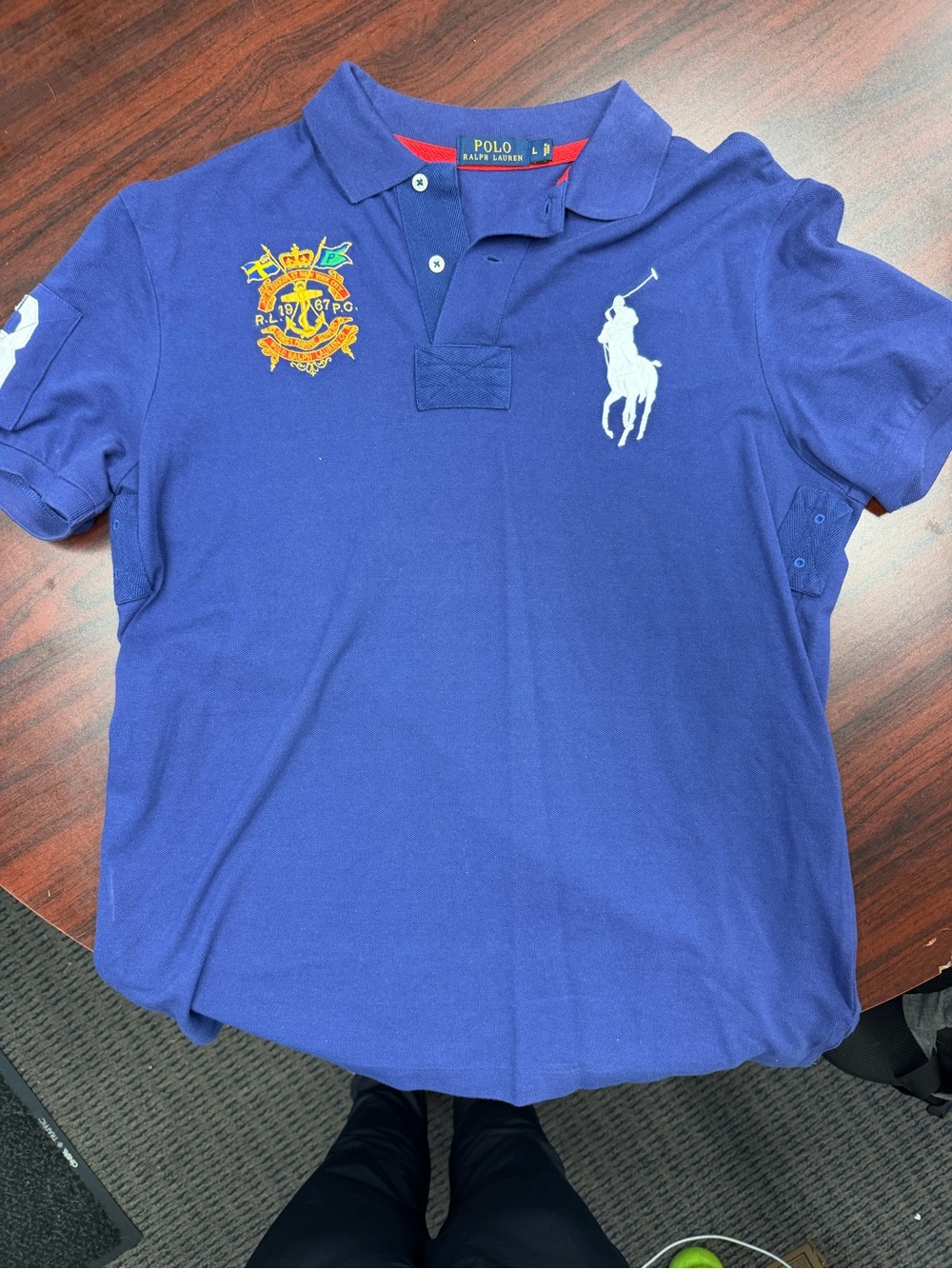 Polo by Ralph Lauren Boys Blue Crest Polo with White Pony